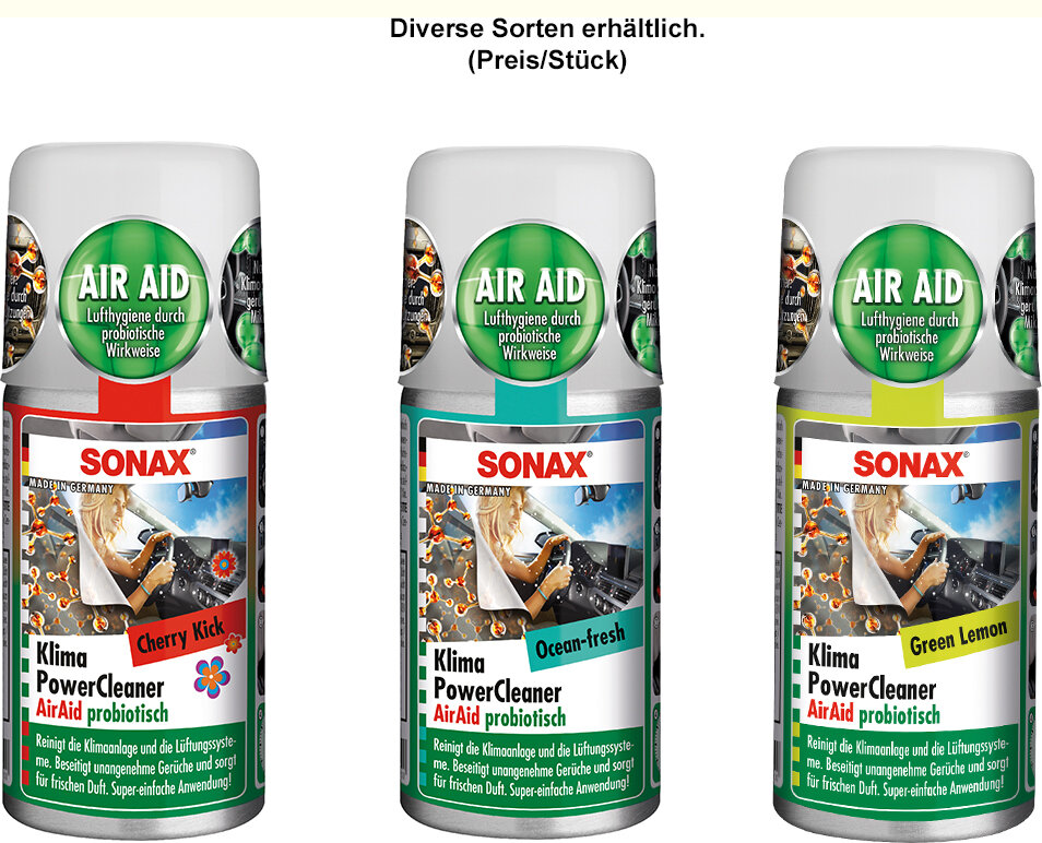 Anwendung SONAX KlimaPowerCleaner AirAid Cherry Kick 